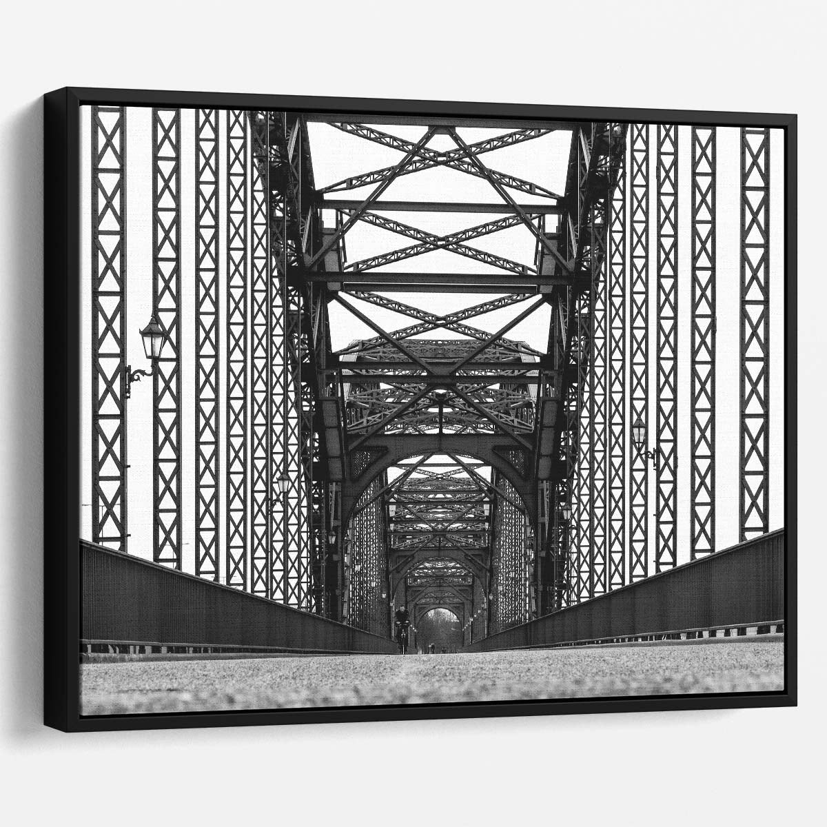 Hamburg Bridge Steel Contrast Black and White Wall Art