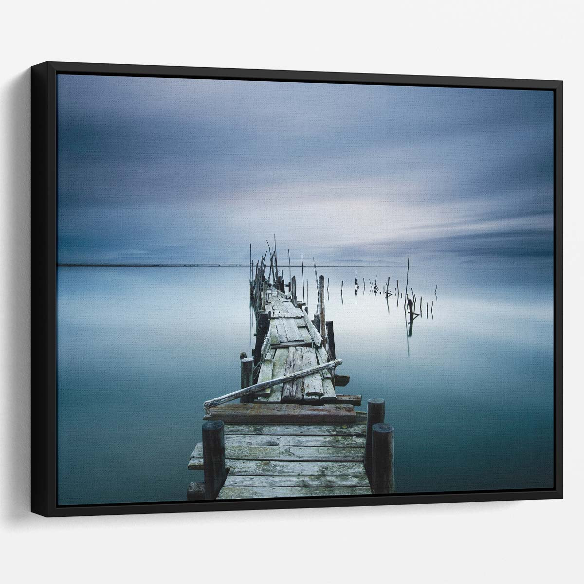 Serene Carrasqueira Pier Seascape Tranquility Wall Art by Luxuriance Designs. Made in USA.