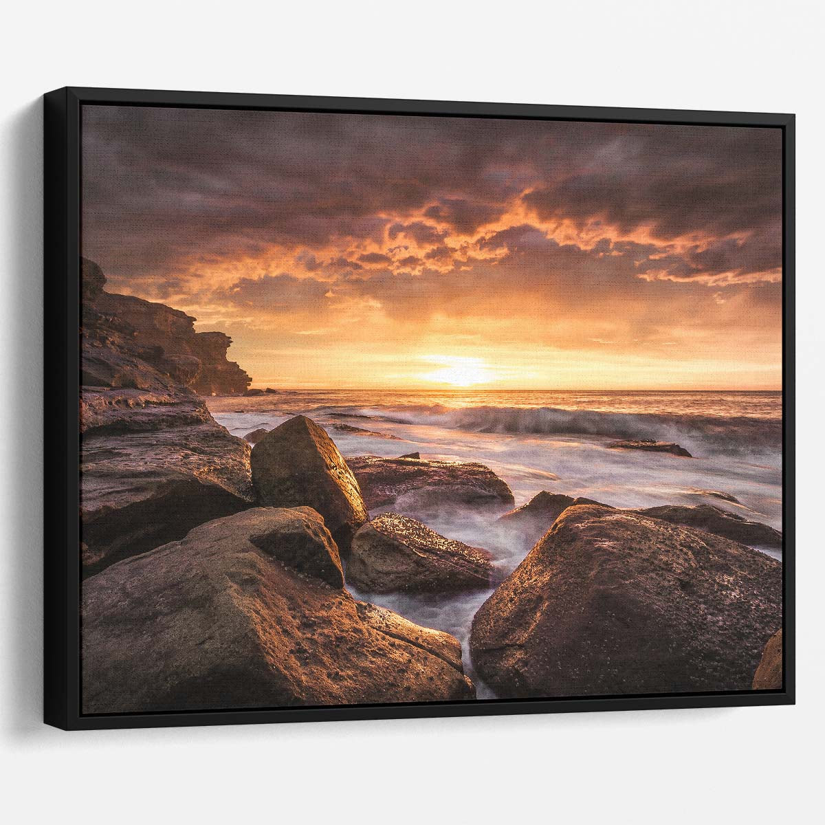 Cape Solander Sunrise Golden Sydney Seascape Photography Wall Art