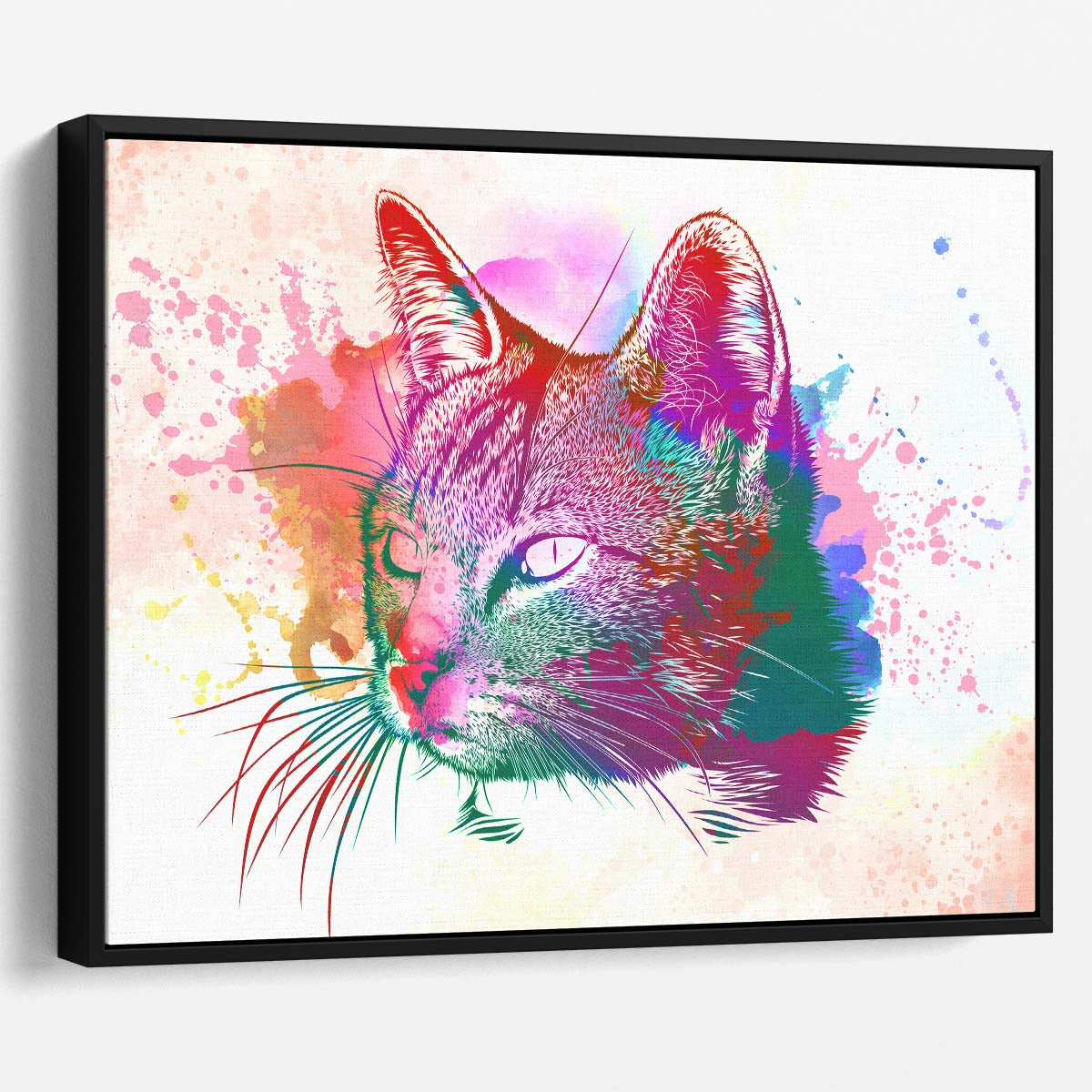 Cat Watercolor Painting Wall Art by Luxuriance Designs. Made in USA.