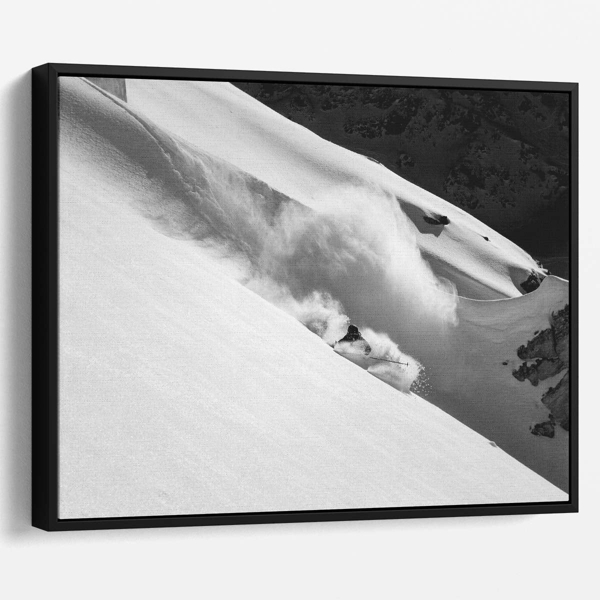 Explosive Freeride Skiing in Swiss Alps Wall Art by Luxuriance Designs. Made in USA.