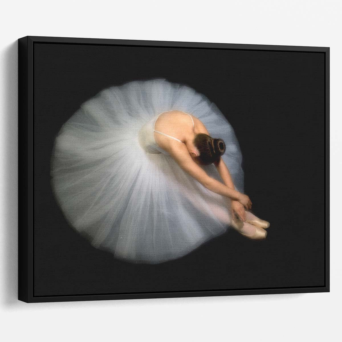 Graceful Ballerina Portrait in White Dress Wall Art by Luxuriance Designs. Made in USA.