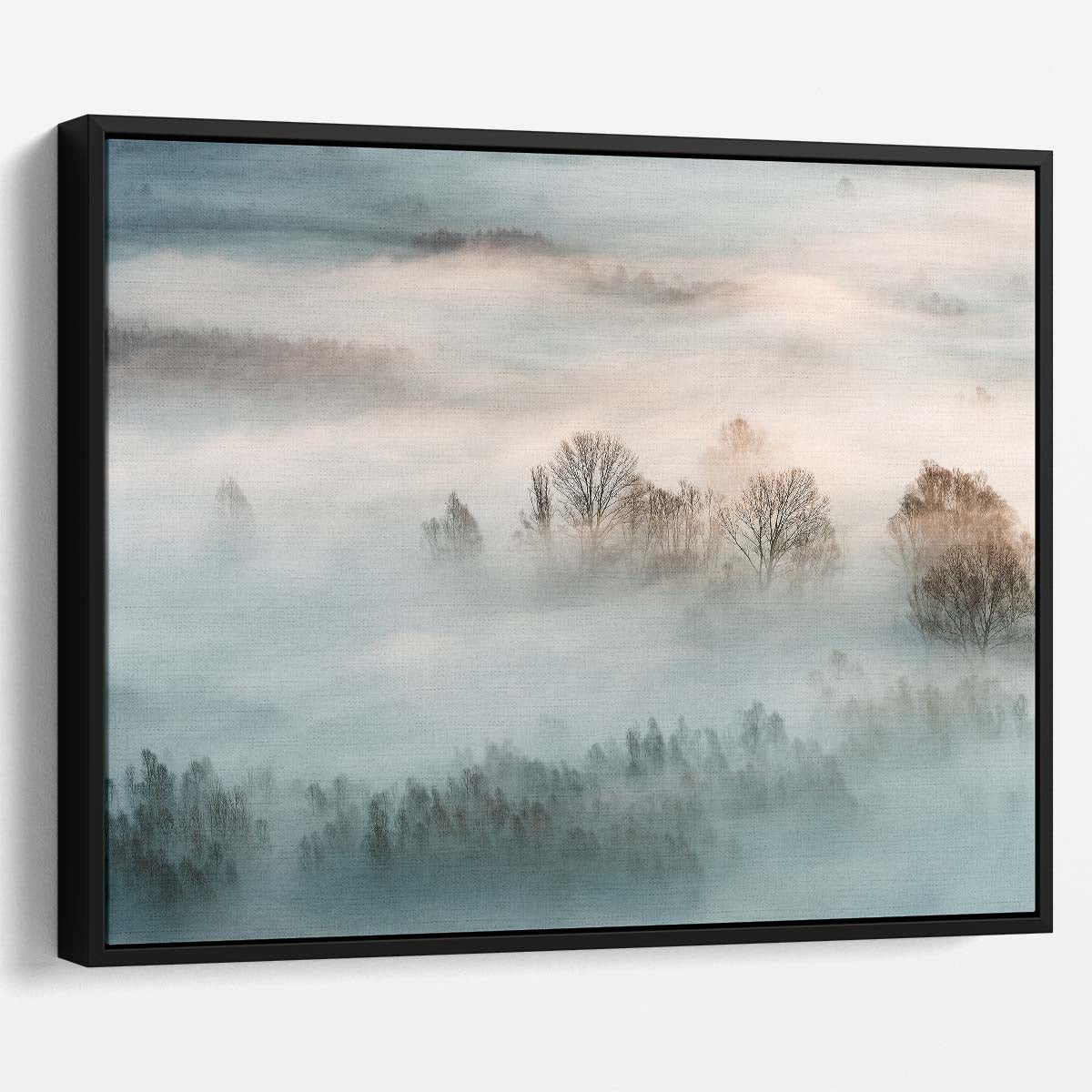 Dreamy Winter Sunrise Forest Mist Landscape Photography Wall Art