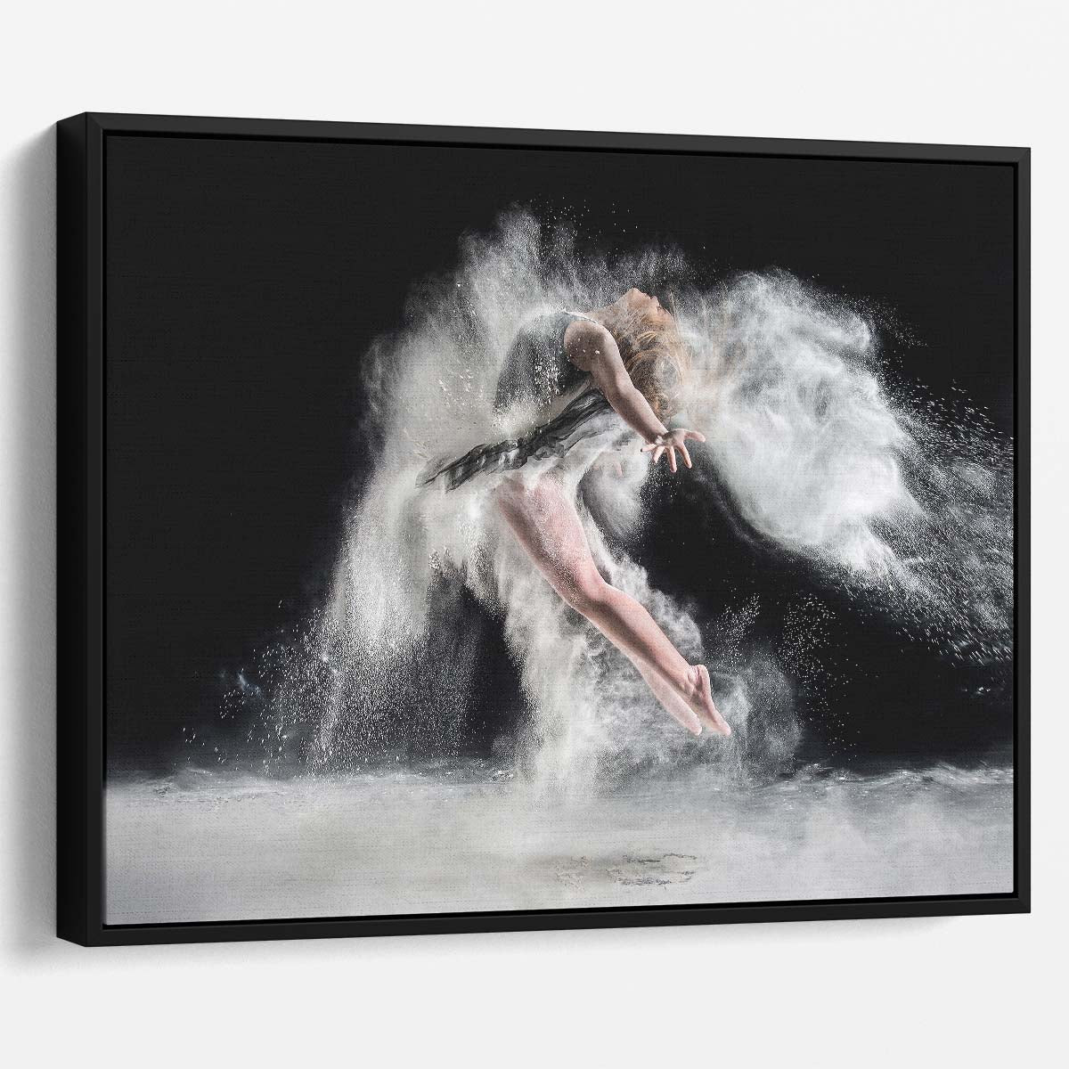 Dramatic Leap Dance Explosion Female Performer Wall Art by Luxuriance Designs. Made in USA.