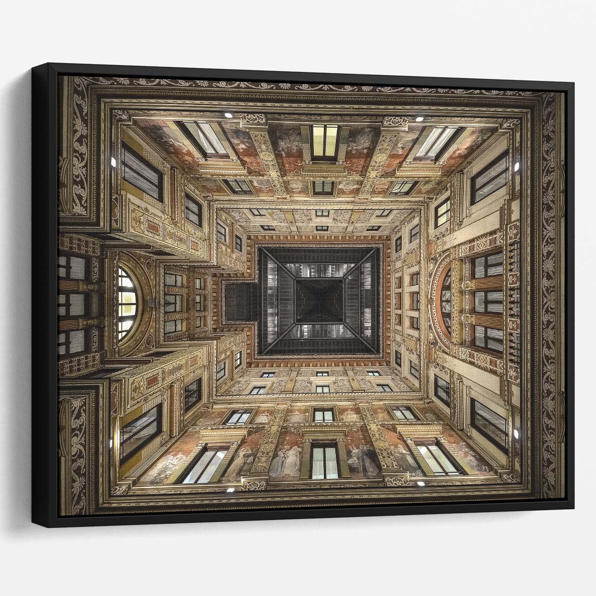 Rome's Historic Galleria Sciarra Courtyard Architecture Wall Art by Luxuriance Designs. Made in USA.