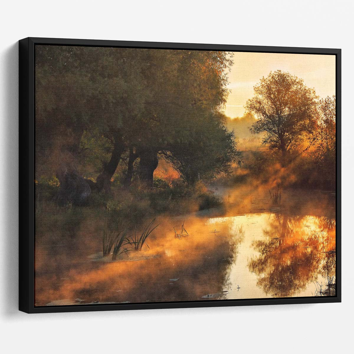 Autumnal Golden Forest Light Rays Wall Art by Luxuriance Designs. Made in USA.
