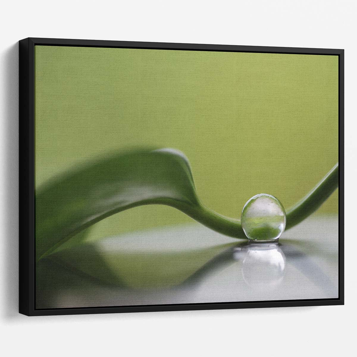 Serene Green Leaf & Dew Drops Botanical Wall Art by Luxuriance Designs. Made in USA.