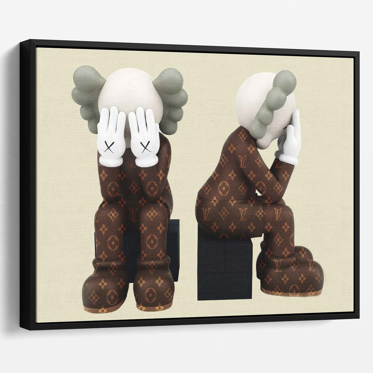 Kaws in Louis Vuitton Skin Wall Art by Luxuriance Designs. Made in USA.