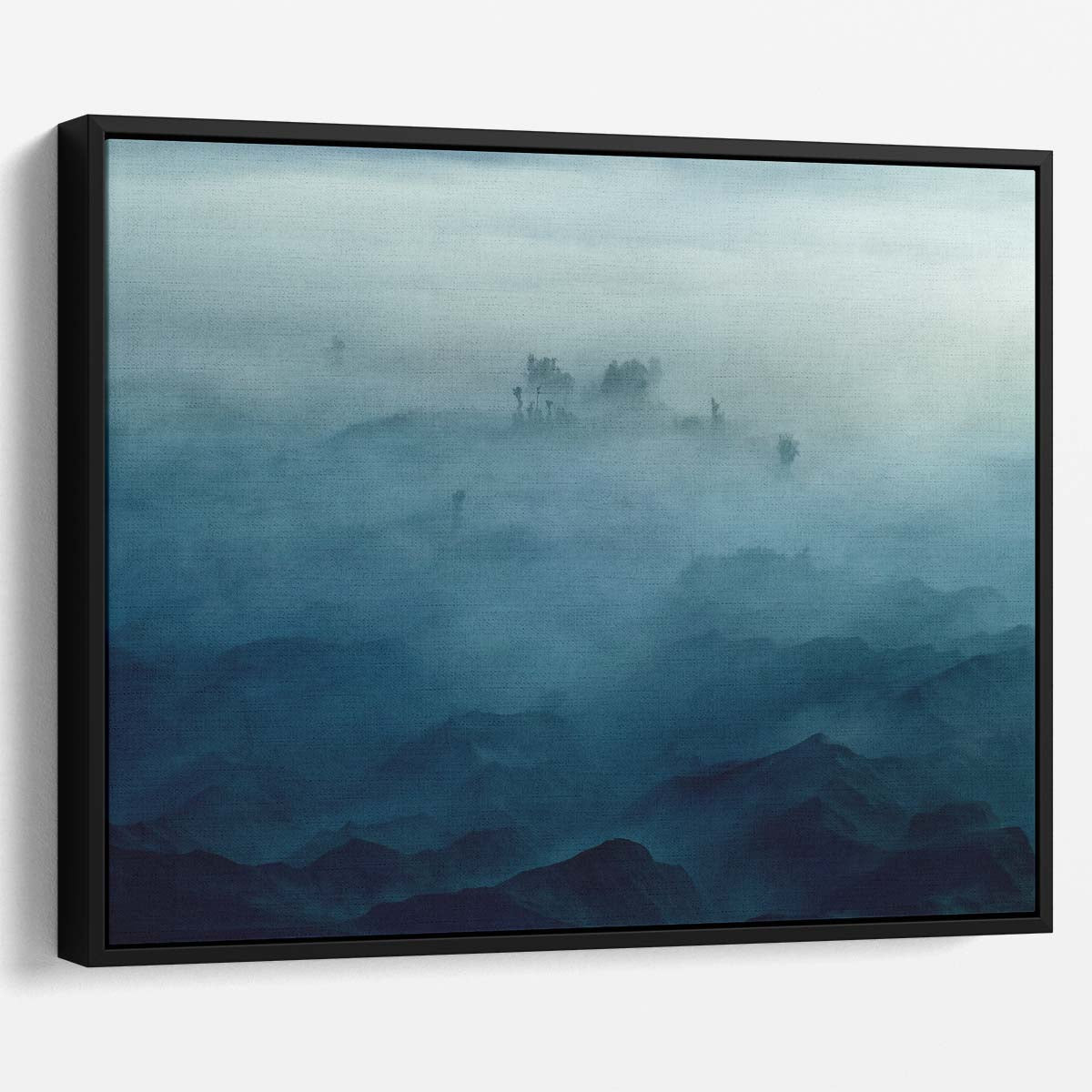 Misty Bromo Volcano Landscape Layers Wall Art by Luxuriance Designs. Made in USA.