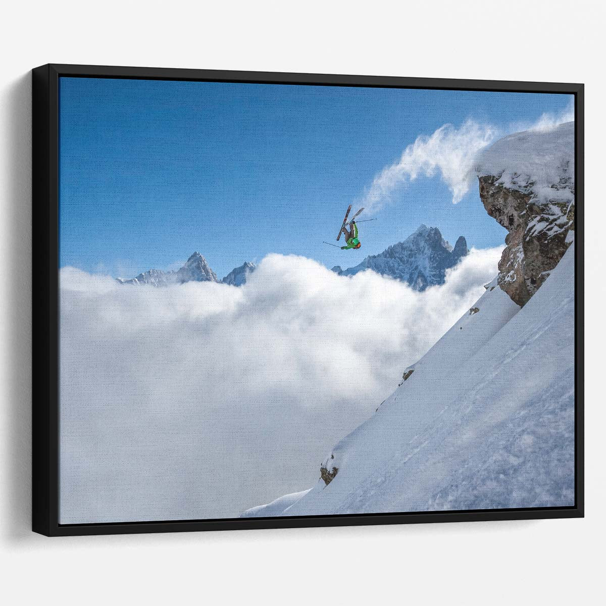 Extreme Alpine Ski Jump & Backflip Wall Art by Luxuriance Designs. Made in USA.