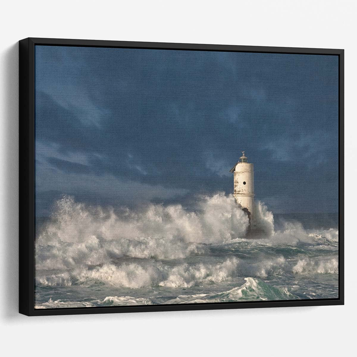 Mangiabarche Sardinia Lighthouse Seascape Storm Wall Art by Luxuriance Designs. Made in USA.