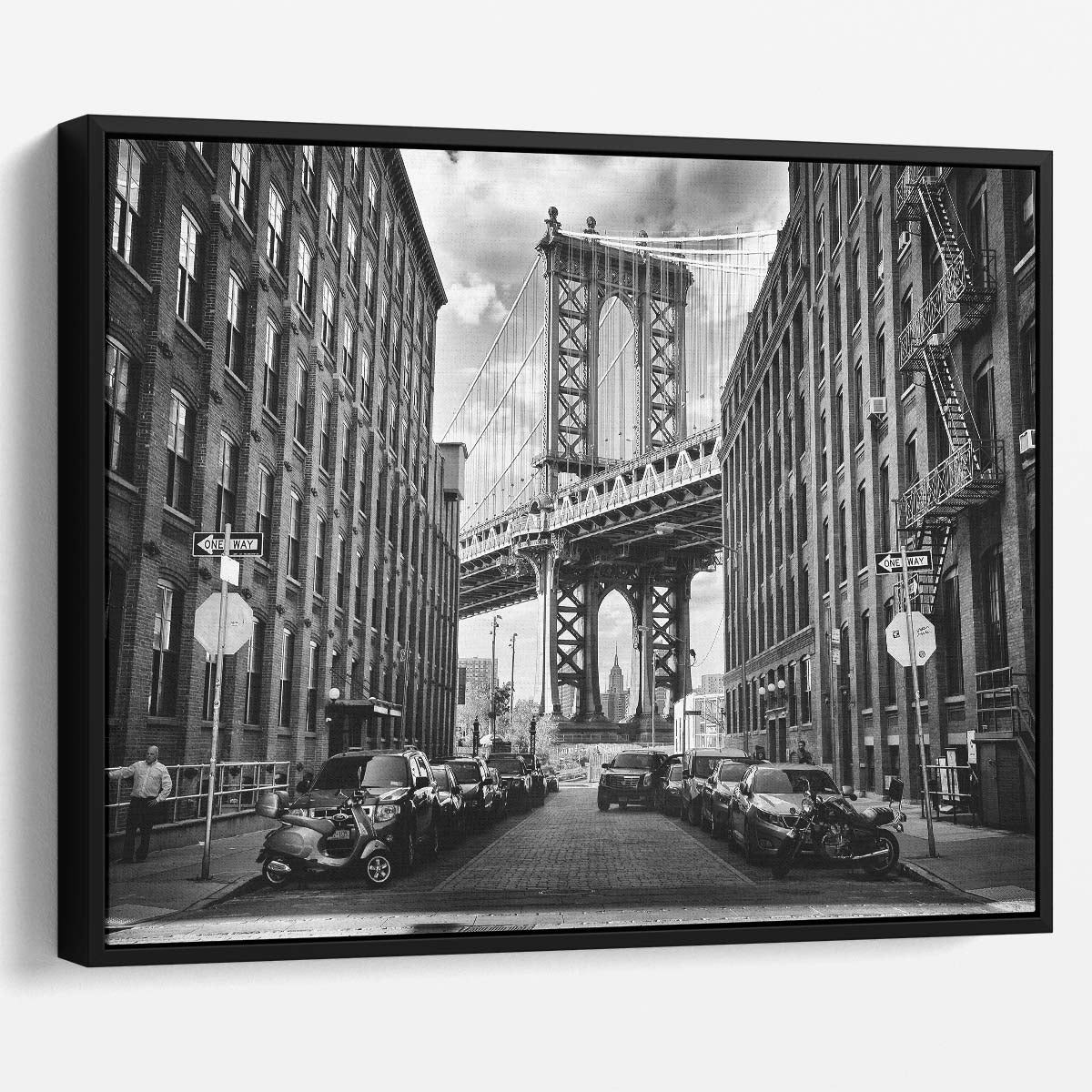 Iconic NYC Manhattan Bridge Monochrome Photography Wall Art