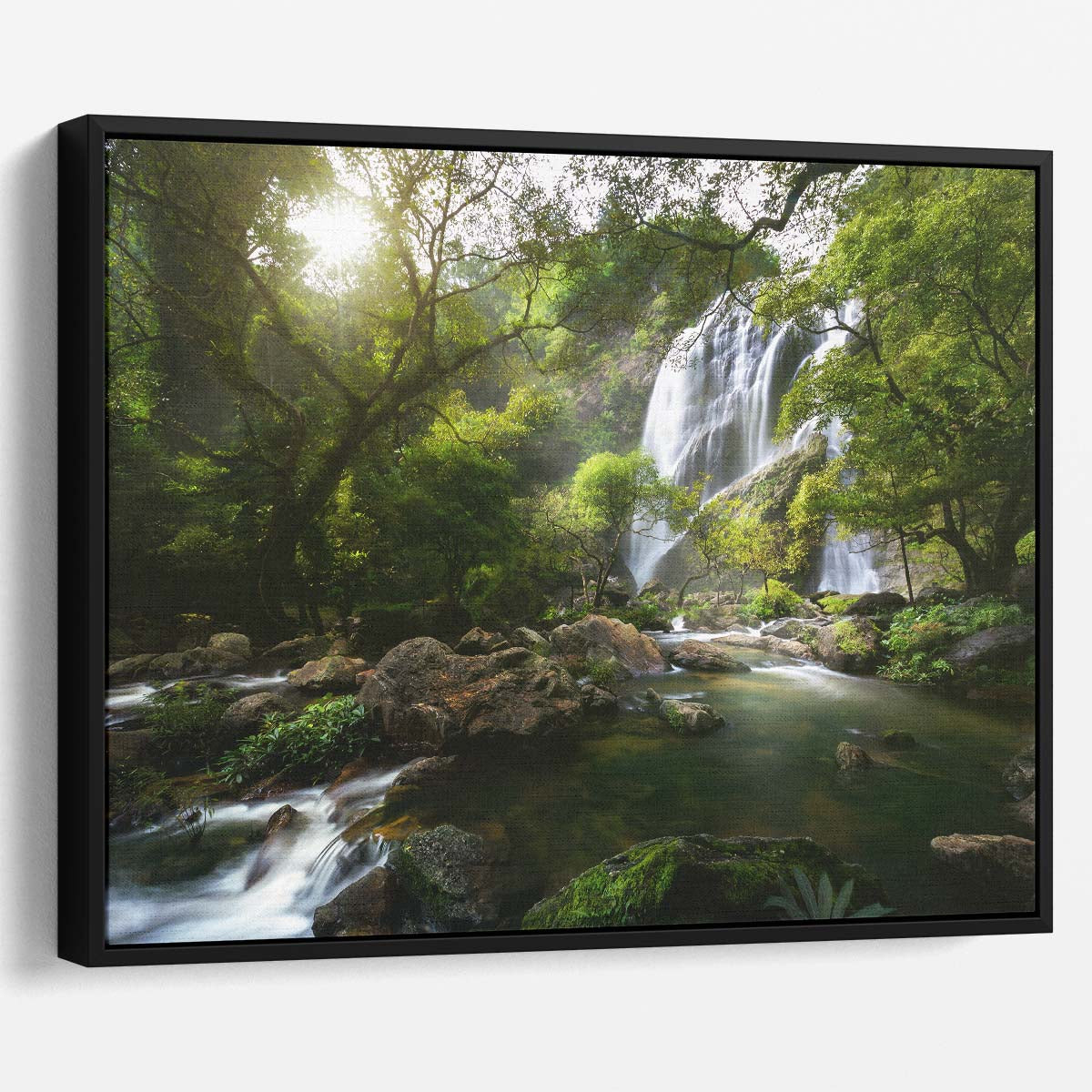 Majestic Khlong Lan Waterfall Stream Landscape Photography Wall Art