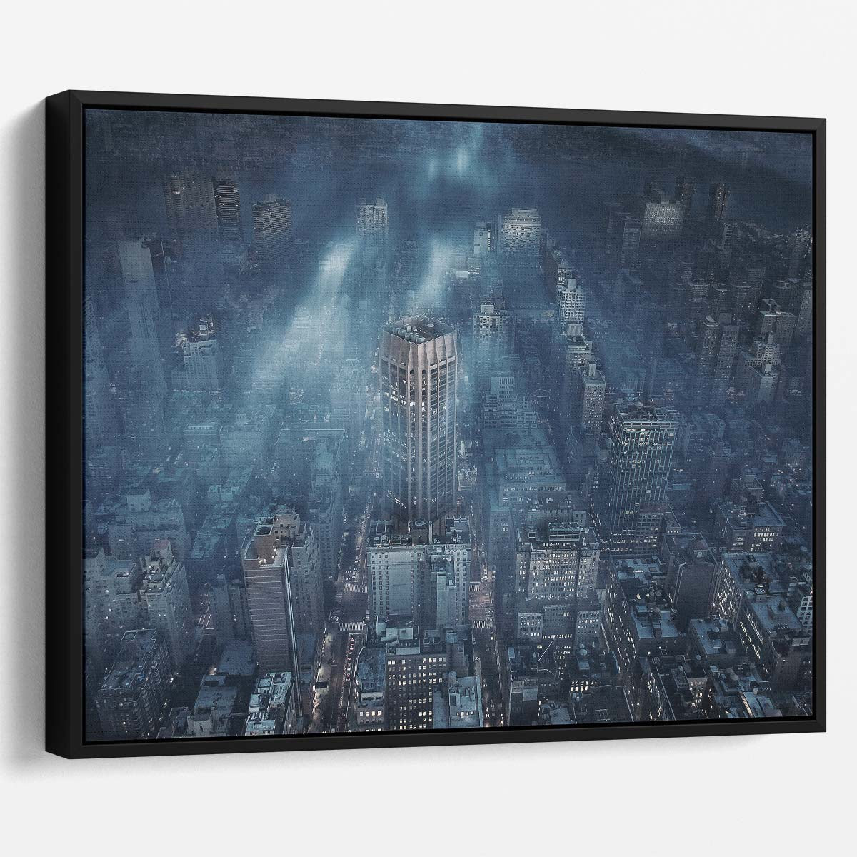 NYC Skyline Night Lights Cityscape Wall Art by Luxuriance Designs. Made in USA.