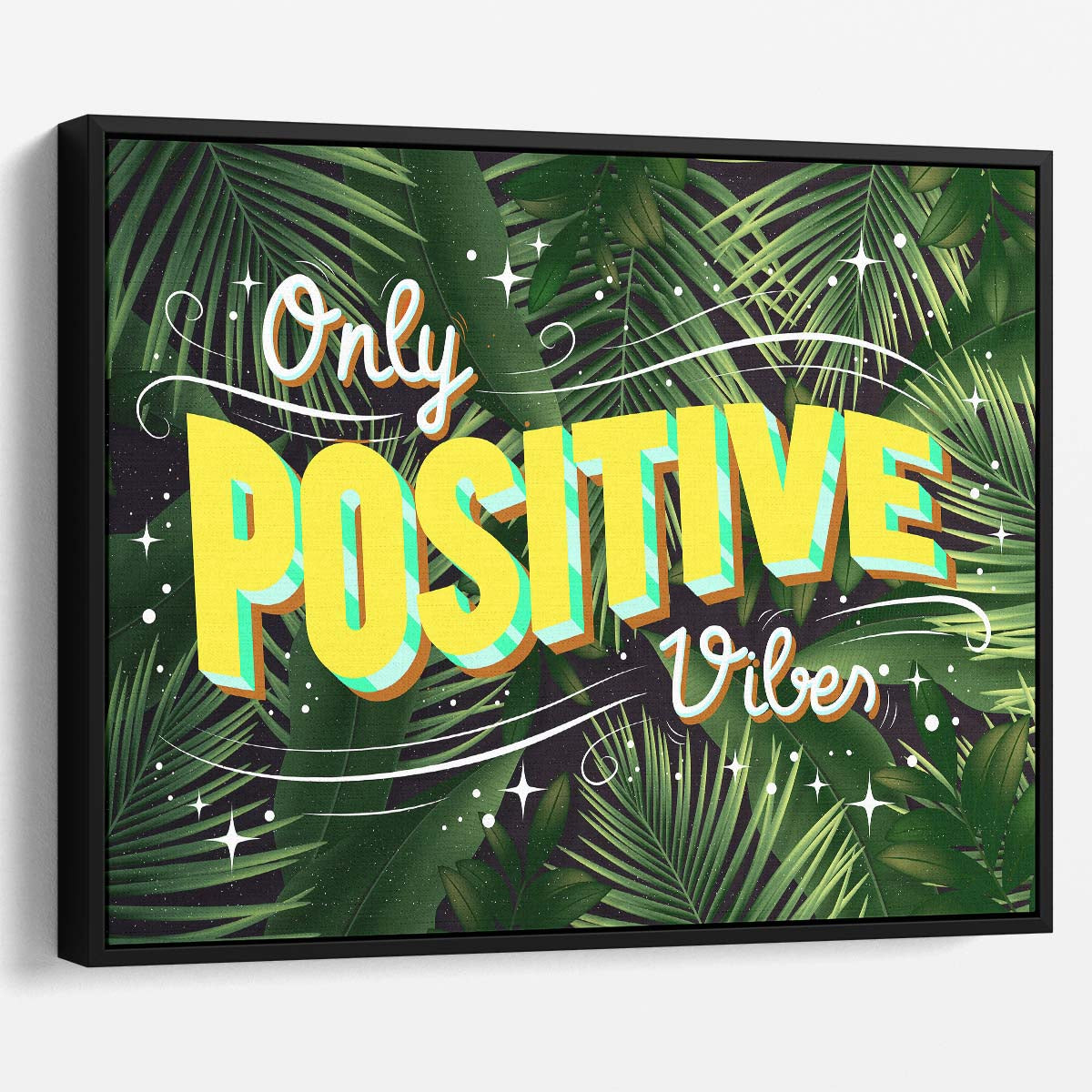 Only Positive Vibes Wall Art by Luxuriance Designs. Made in USA.