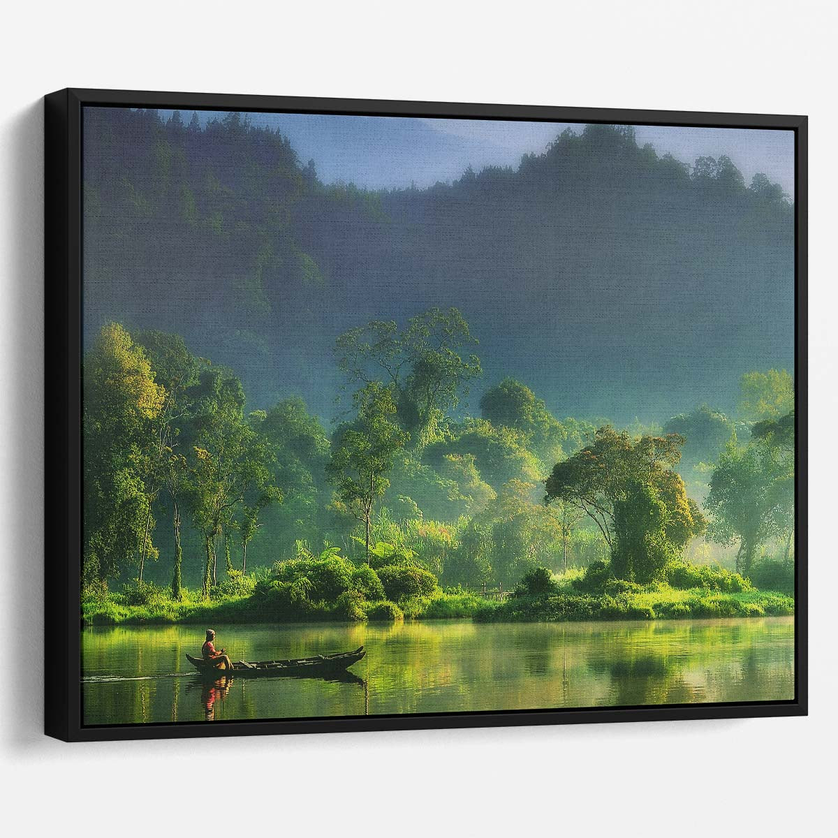 Serene Indonesian Jungle River Landscape Photography Wall Art