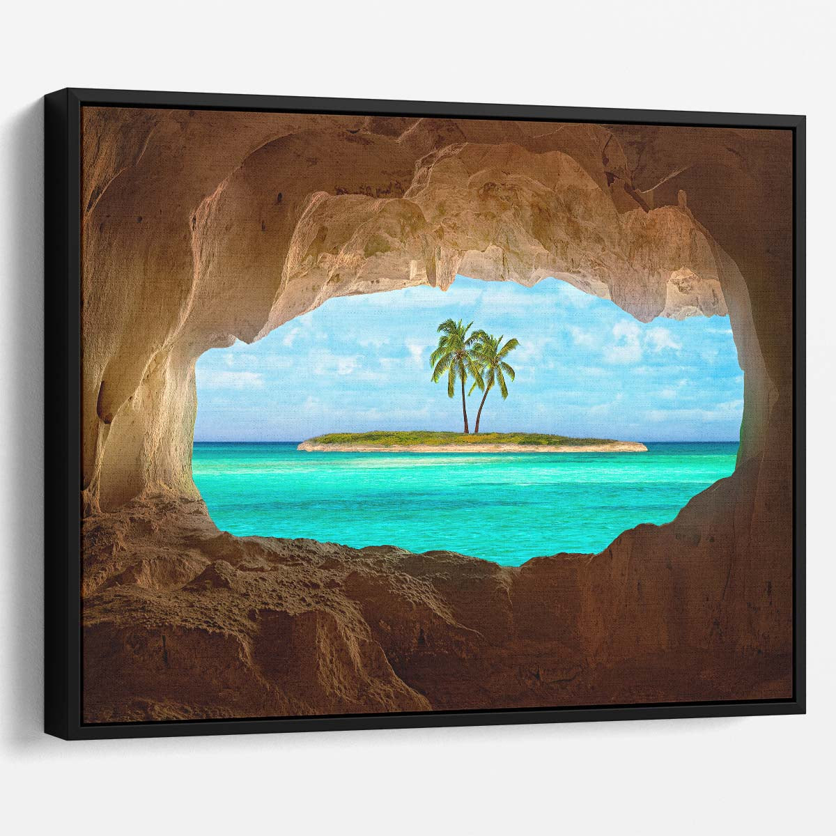 Exotic Tropical Beach & Cave Paradise Landscape Photography Wall Art