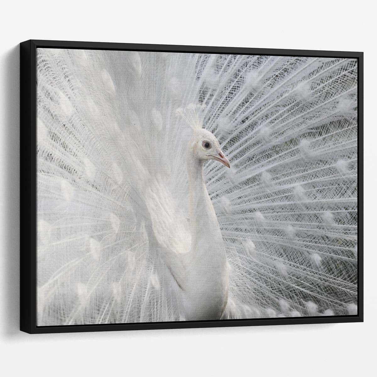 Majestic White Peacock Angel Wings Wildlife Wall Art by Luxuriance Designs. Made in USA.