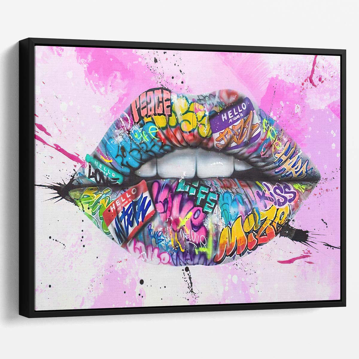 Sexy Graffiti Lips Wall Art by Luxuriance Designs. Made in USA.