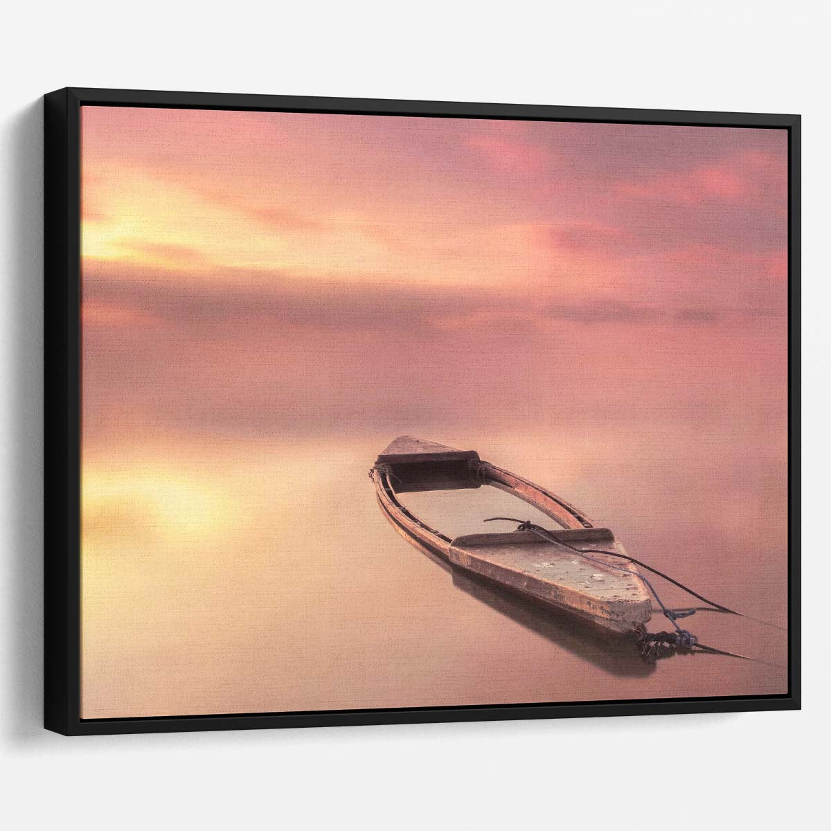 Sunrise Seascape Abandoned Boat in Tarragona Wall Art by Luxuriance Designs. Made in USA.