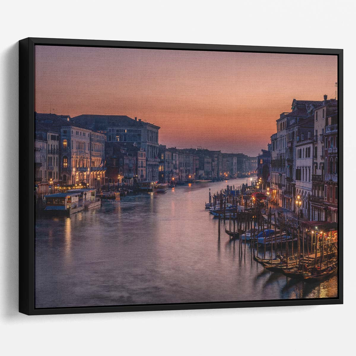 Venice Canal Sunset Romance Gondola Wall Art by Luxuriance Designs. Made in USA.