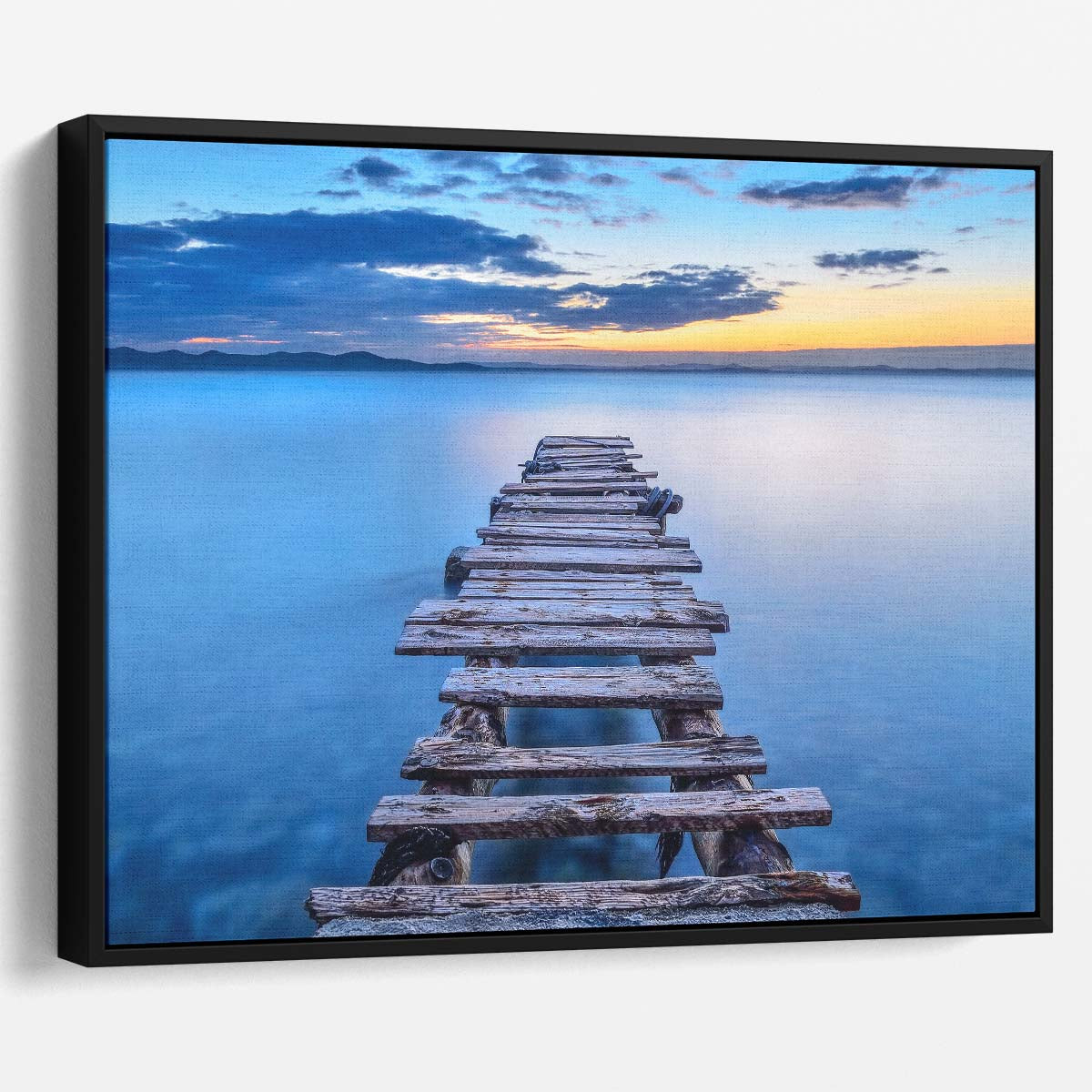 Serene Zadar Pier Seascape Tranquil Ocean Wall Art by Luxuriance Designs. Made in USA.