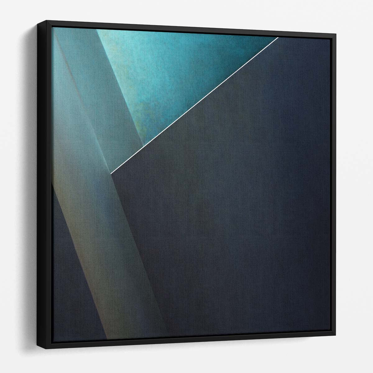 Abstract Teal Geometric Lines Minimalist Photography Wall Art by Luxuriance Designs. Made in USA.