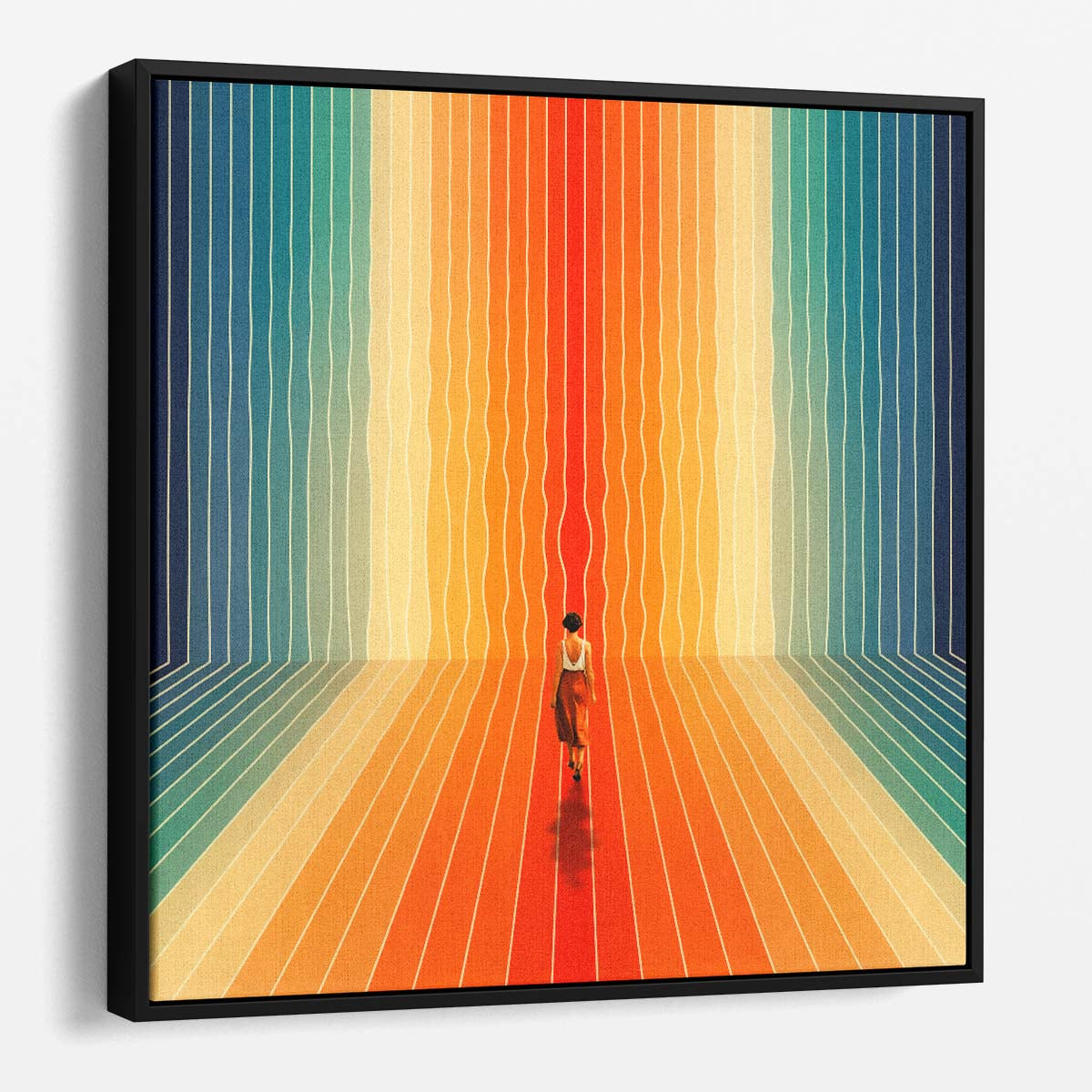 Colorful Surreal Rainbow Woman Abstract Illusion Wall Art by Luxuriance Designs. Made in USA.