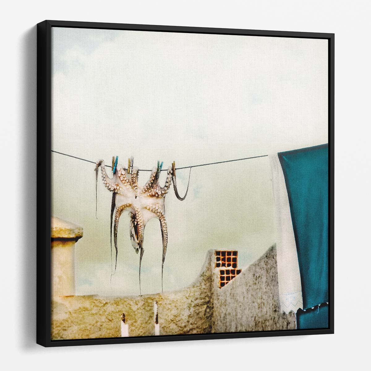 Abstract Octopus Laundry Day Tunisia Wall Art by Luxuriance Designs. Made in USA.