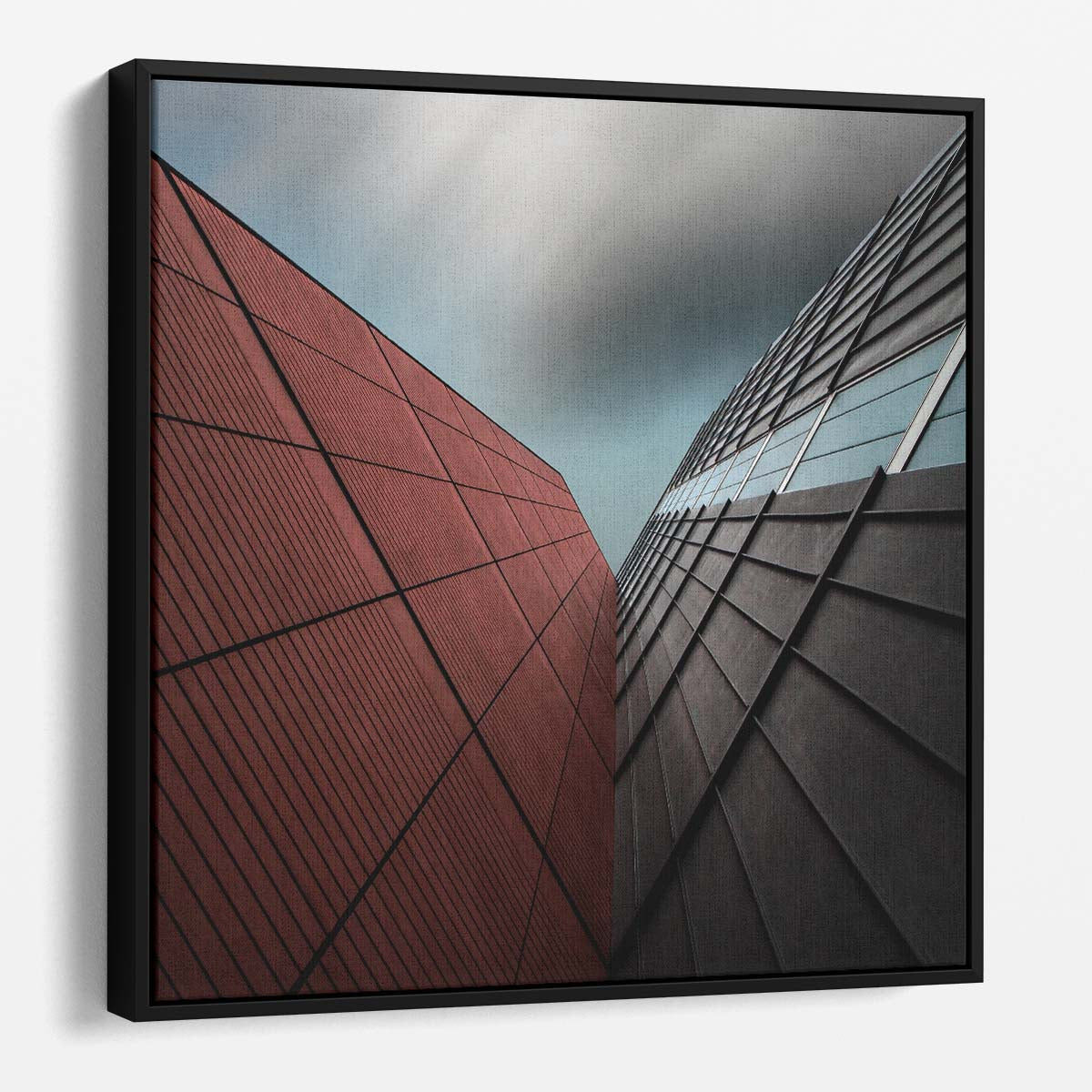 Abstract Urban Architecture High Facade Grid Photography Wall Art by Luxuriance Designs. Made in USA.