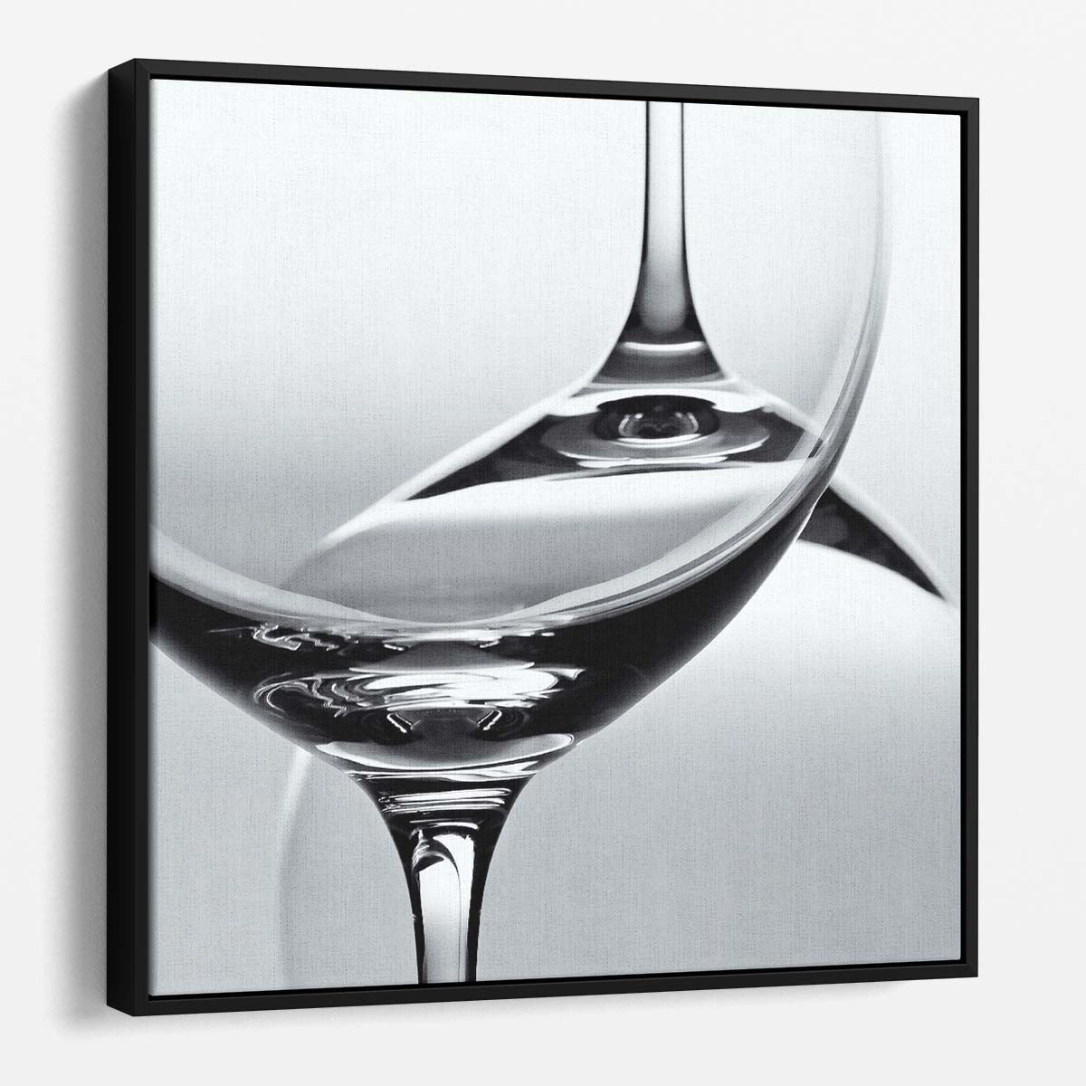 Monochrome Photography Duo of Abstract Wine Glasses Wall Art by Luxuriance Designs. Made in USA.