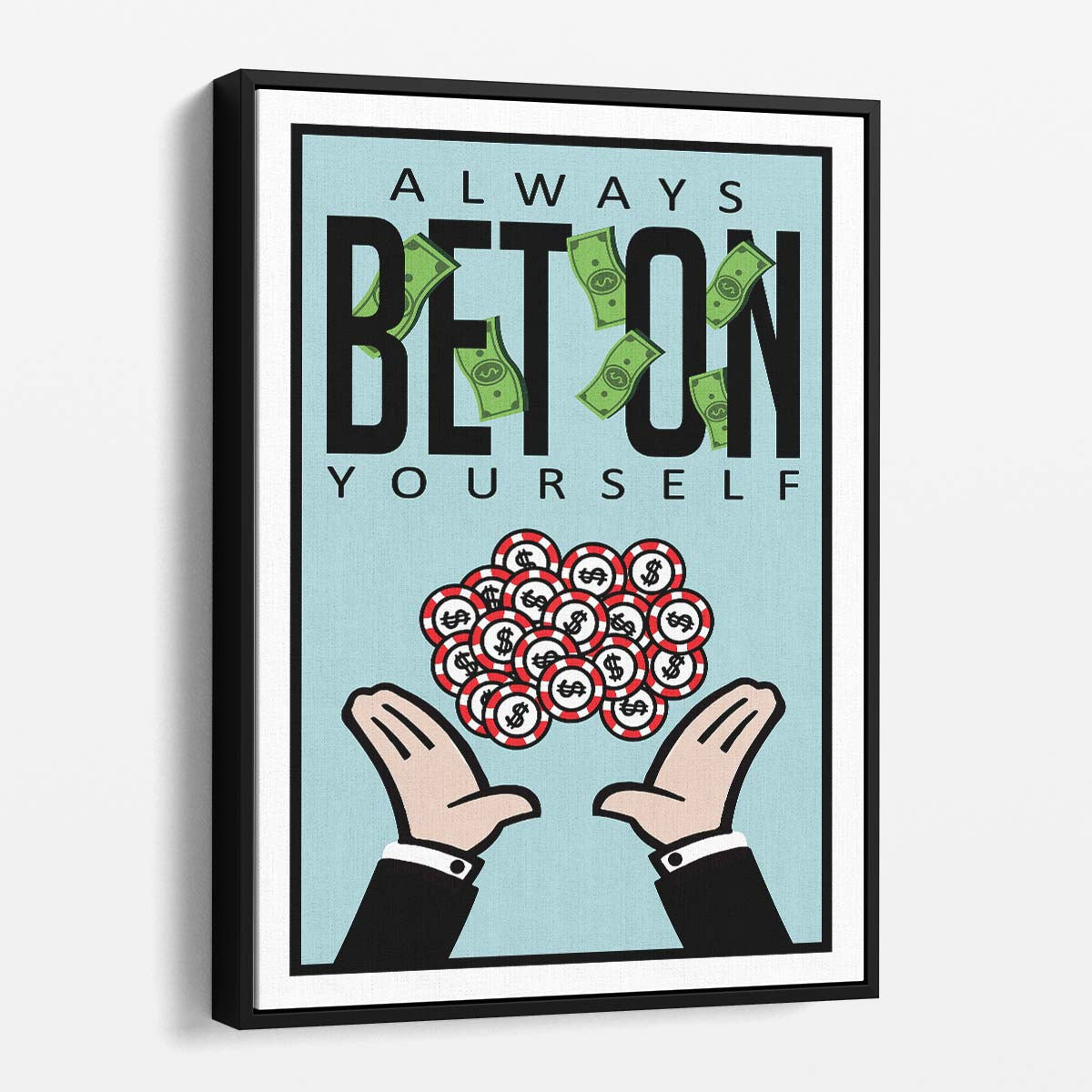 Always Bet On Yourself Alec Monopoly Wall Art by Luxuriance Designs. Made in USA.