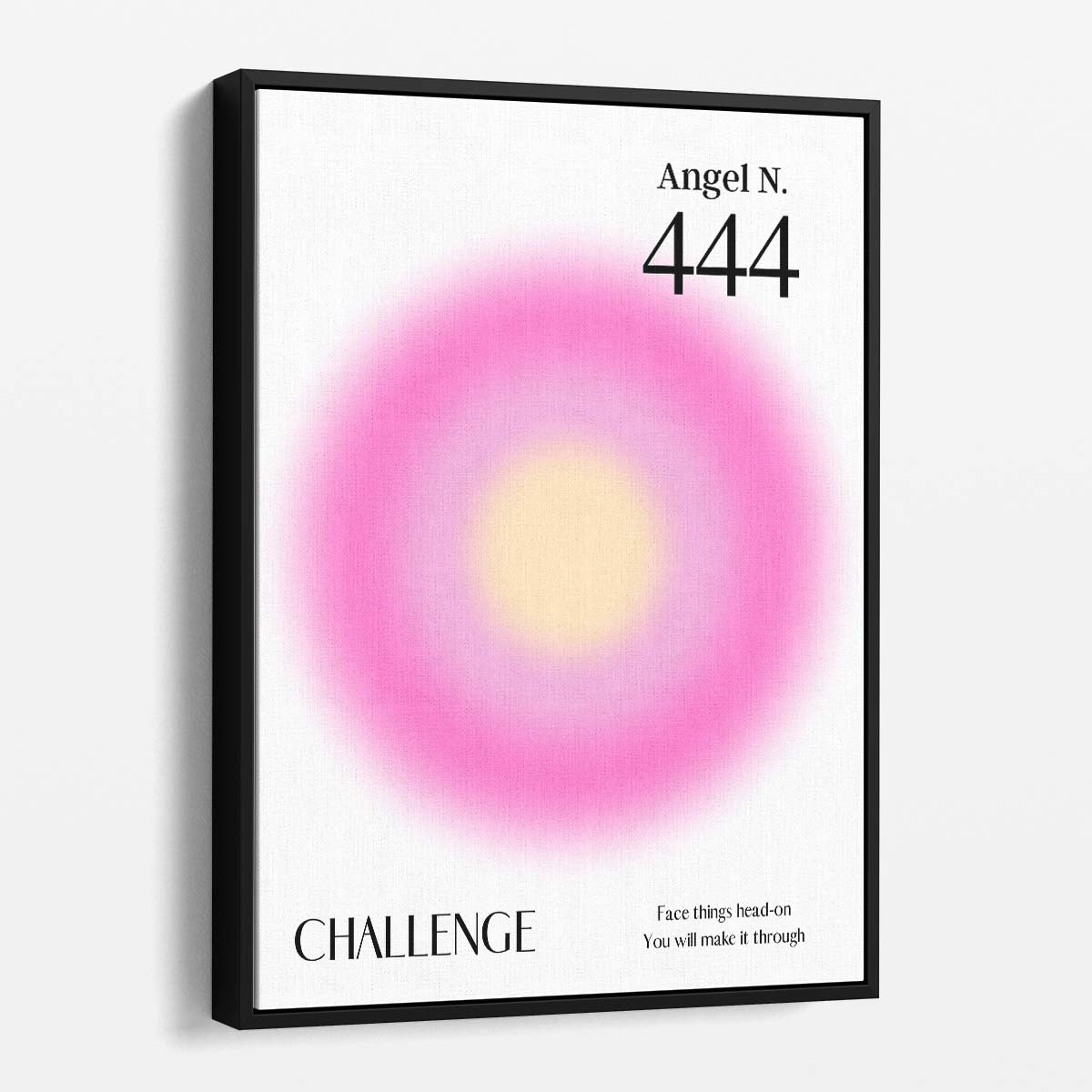 Colorful Angel Number 444 Illustration Inspirational Aura Manifestation Art by Luxuriance Designs, made in USA