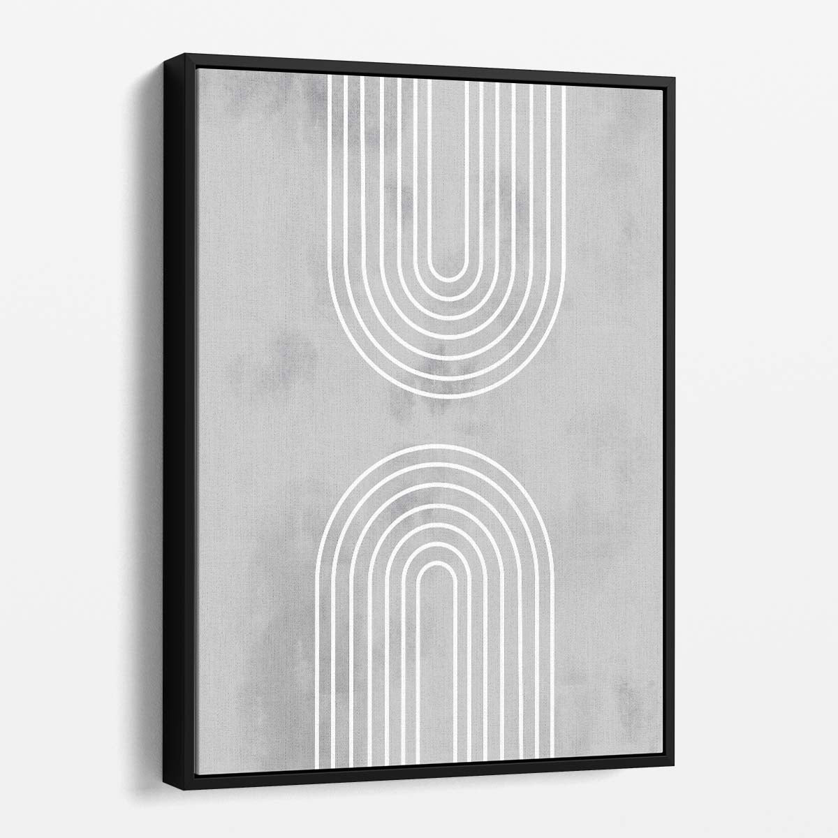 Mid-Century Geometric Arch Illustration in Monochrome Abstract Art by Luxuriance Designs, made in USA