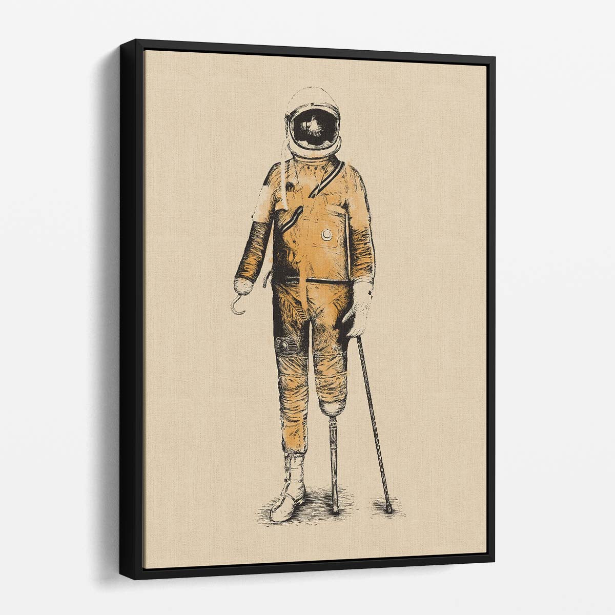 Minimalistic Space Astronaut Art Poster, Astropirate by Florent Bodart by Luxuriance Designs, made in USA