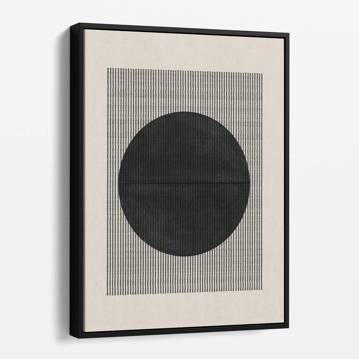 Mid-Century Geometric Illustration Artwork, 'BaB No7' with Beige Abstract Circle Design by Luxuriance Designs, made in USA