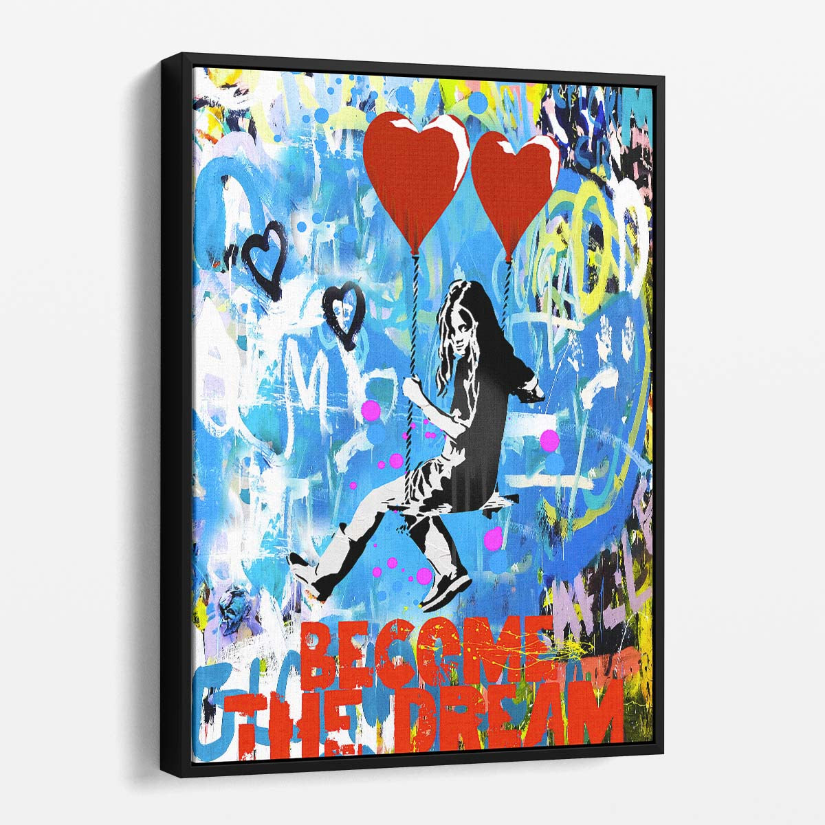 Banksy Become The Dream Graffiti Wall Art by Luxuriance Designs. Made in USA.