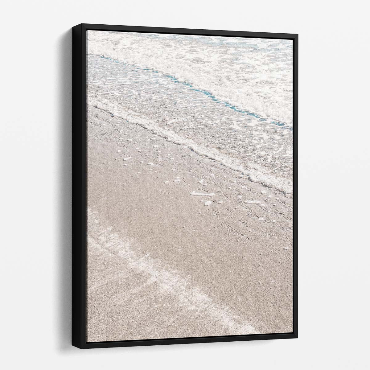 Coastal Beach Landscape Beige Sand, Ocean Wave Photography Art by Luxuriance Designs, made in USA
