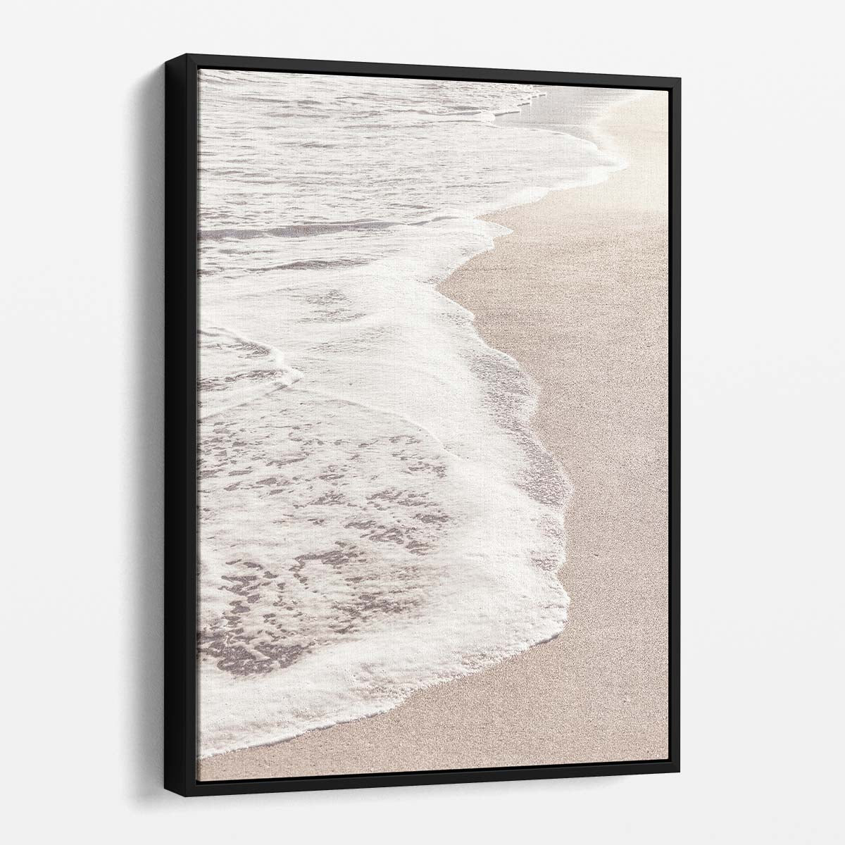 Minimalist Beige Beach Seascape Photography Wall Art by Luxuriance Designs, made in USA