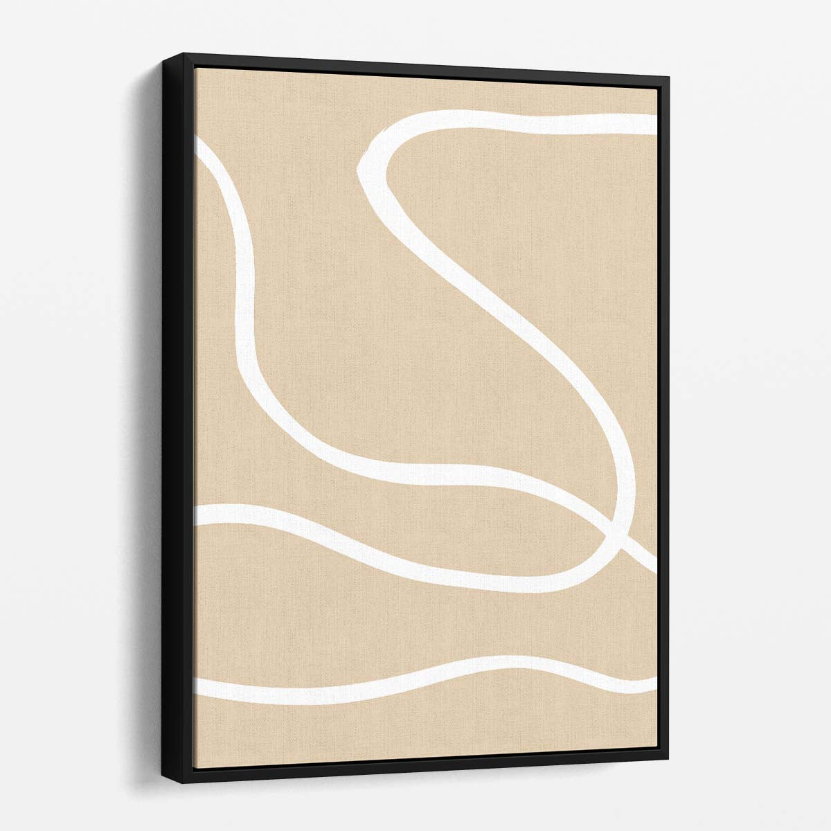 Minimalist Beige Line Art Illustration - Simple Abstract Minimalism by Luxuriance Designs, made in USA