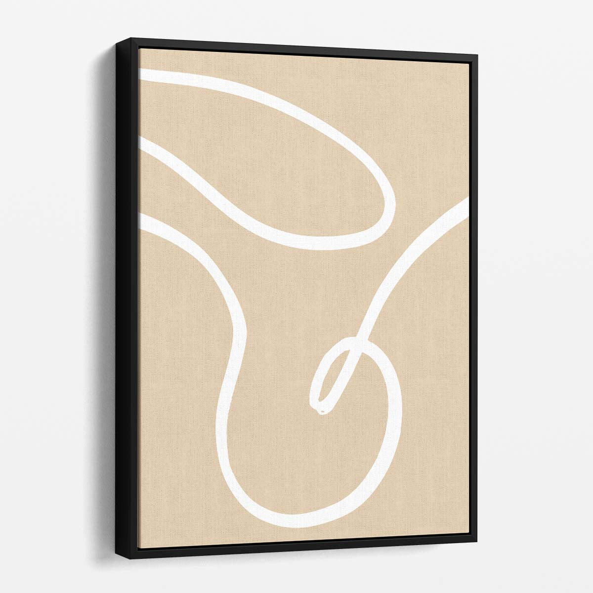 Beige Abstract Line Art Illustration - Graphic Abstraction 02 by Luxuriance Designs, made in USA