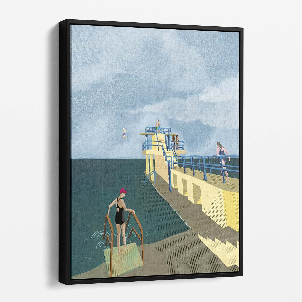 Irish Landscape Illustration Blackrock Diving Tower in Salthill, Galway by Luxuriance Designs, made in USA