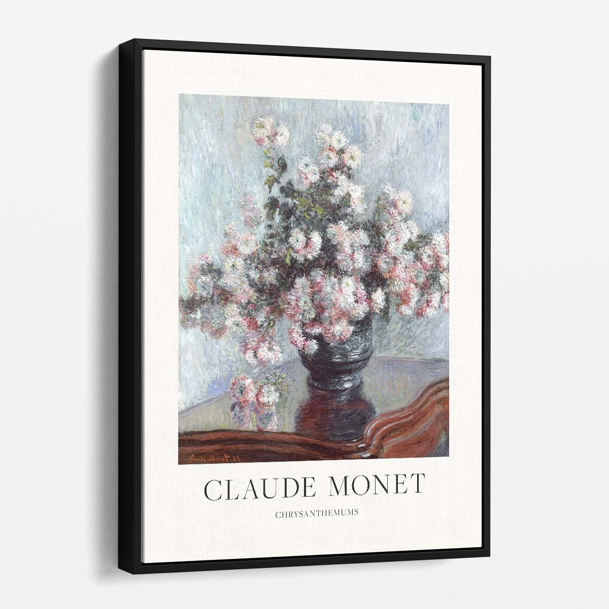 Claude Monet's Bright Chrysanthemums Oil Paint Illustration by Luxuriance Designs, made in USA