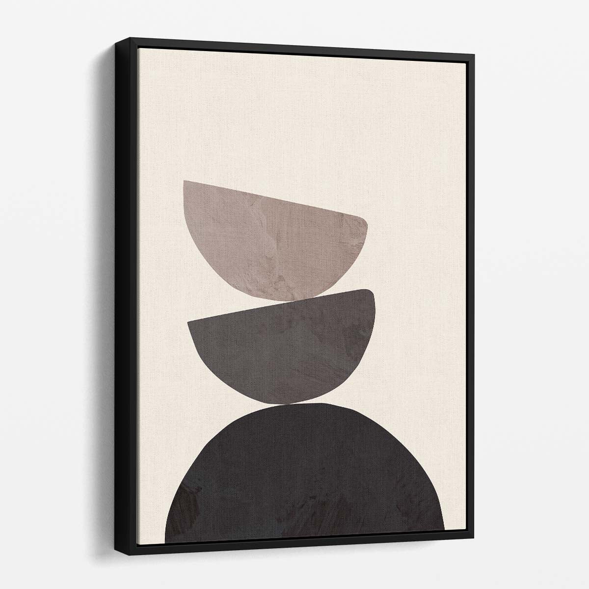 Mid-Century Beige Geometric Abstract Illustration Wall Art Collage by Luxuriance Designs, made in USA