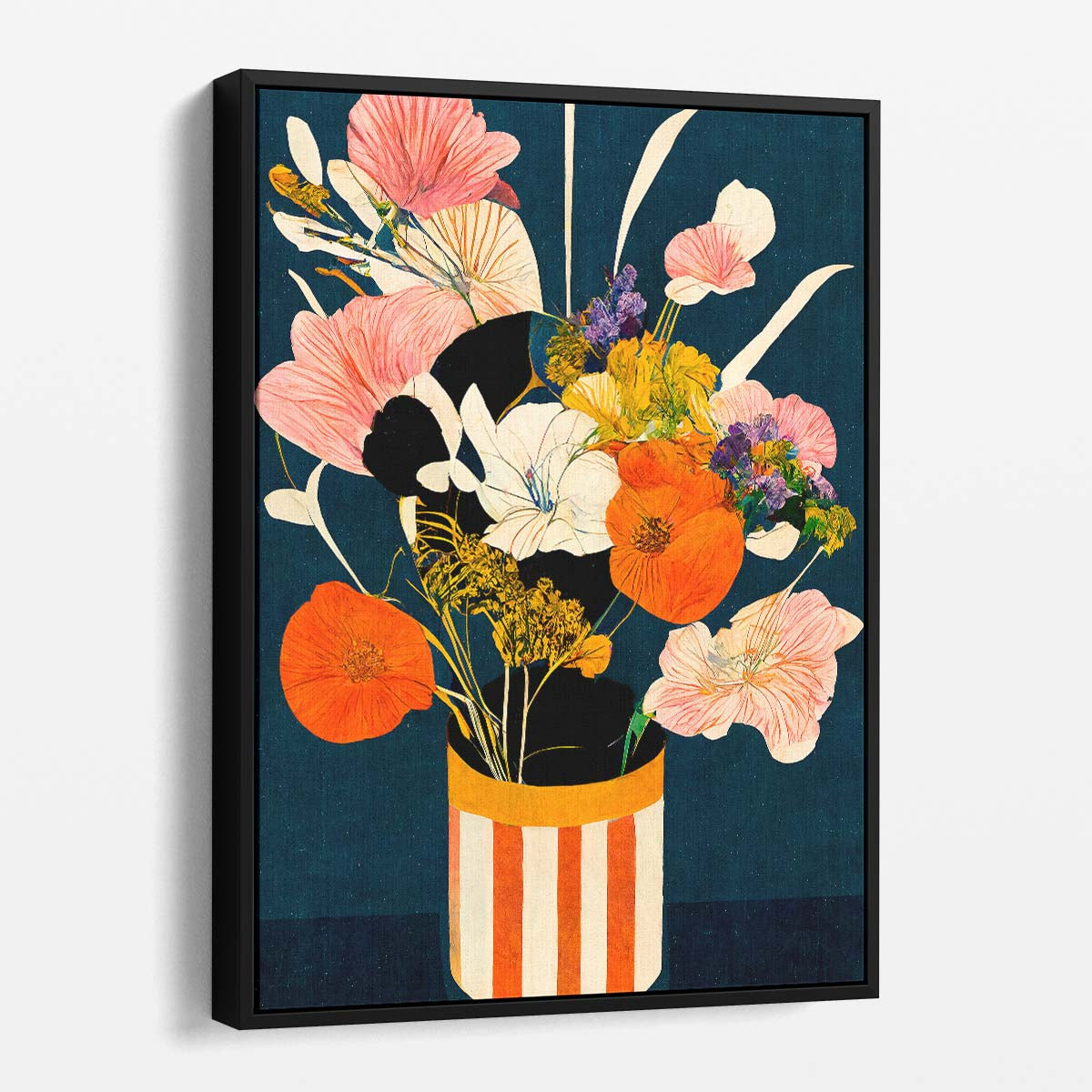 Japandi Style Colorful Floral Illustration by Treechild by Luxuriance Designs, made in USA
