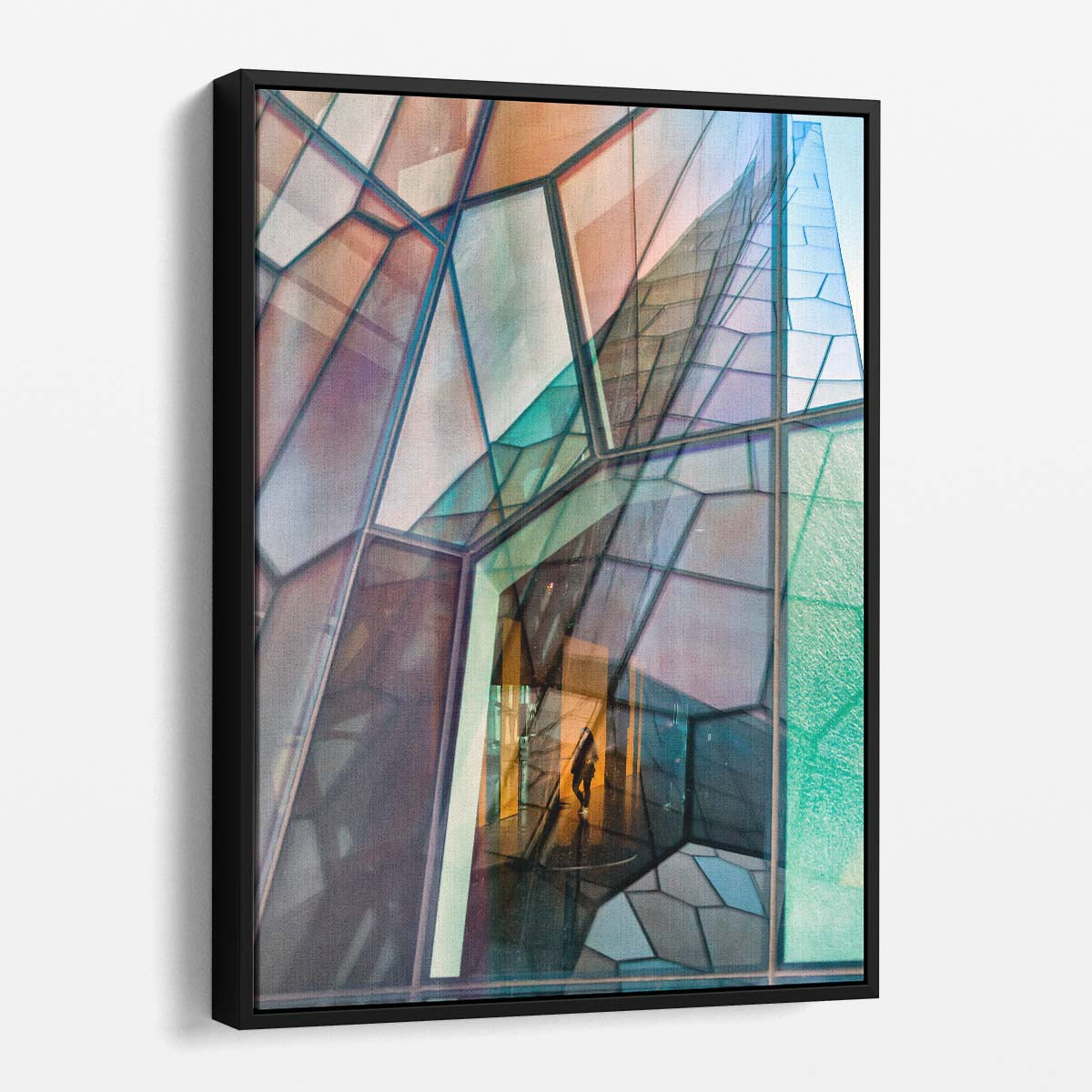 Abstract Pastel Mosaic Window Architecture Photography Wall Art by Luxuriance Designs, made in USA