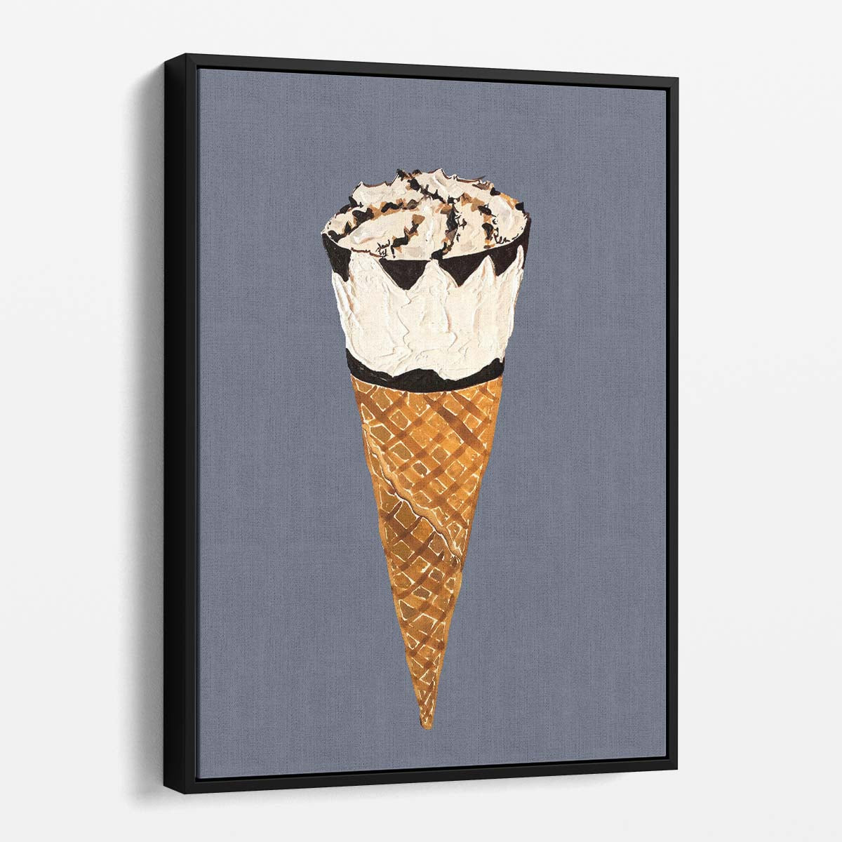 Illustrated Cornetto Ice Cream Dessert Kitchen Wall Art by Luxuriance Designs, made in USA