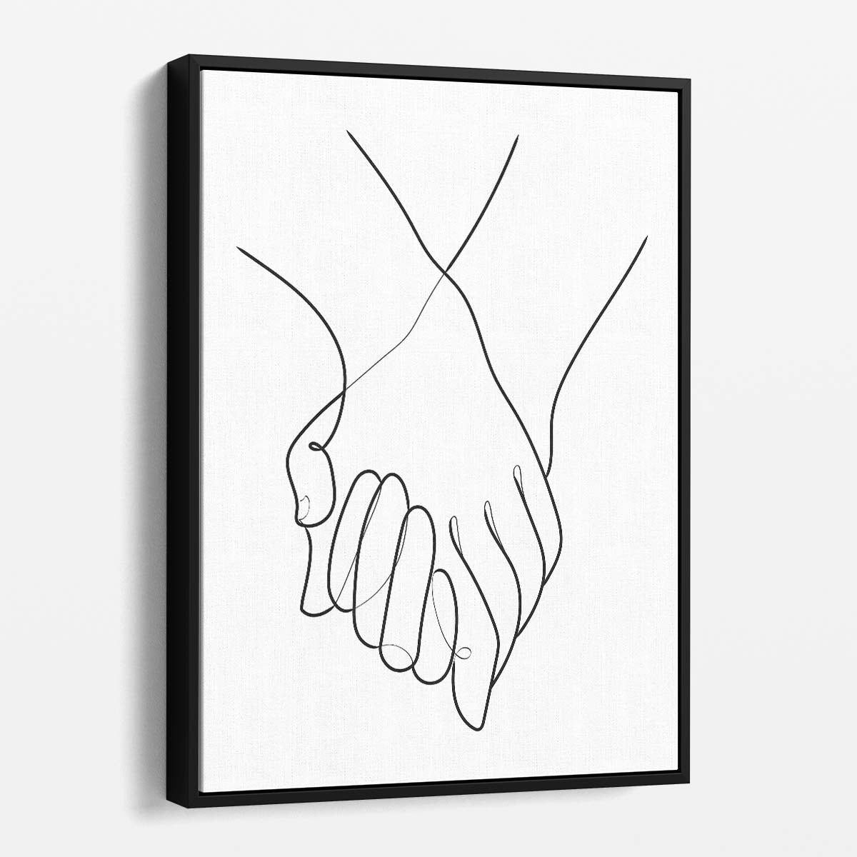 Romantic Line Art Illustration of Couple Holding Hands in Monochrome by Luxuriance Designs, made in USA