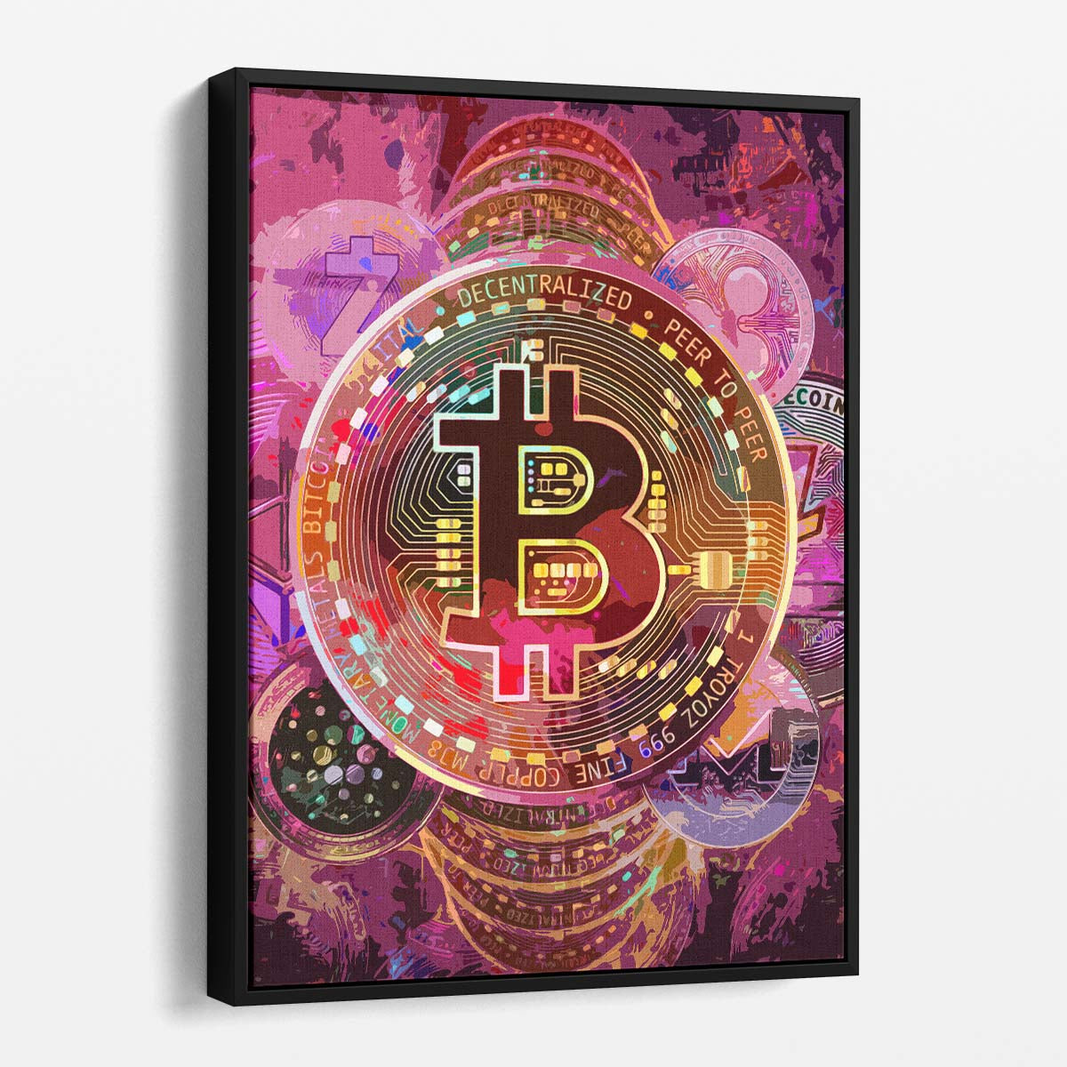 Crypto All Coins Wall Art by Luxuriance Designs. Made in USA.