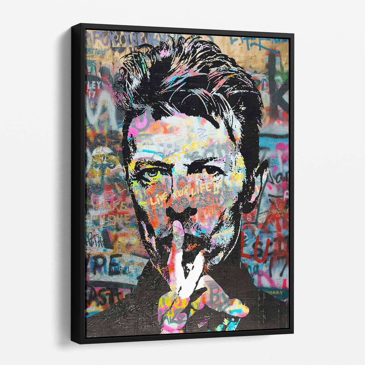 David Bowie Painting Graffiti Wall Art by Luxuriance Designs. Made in USA.
